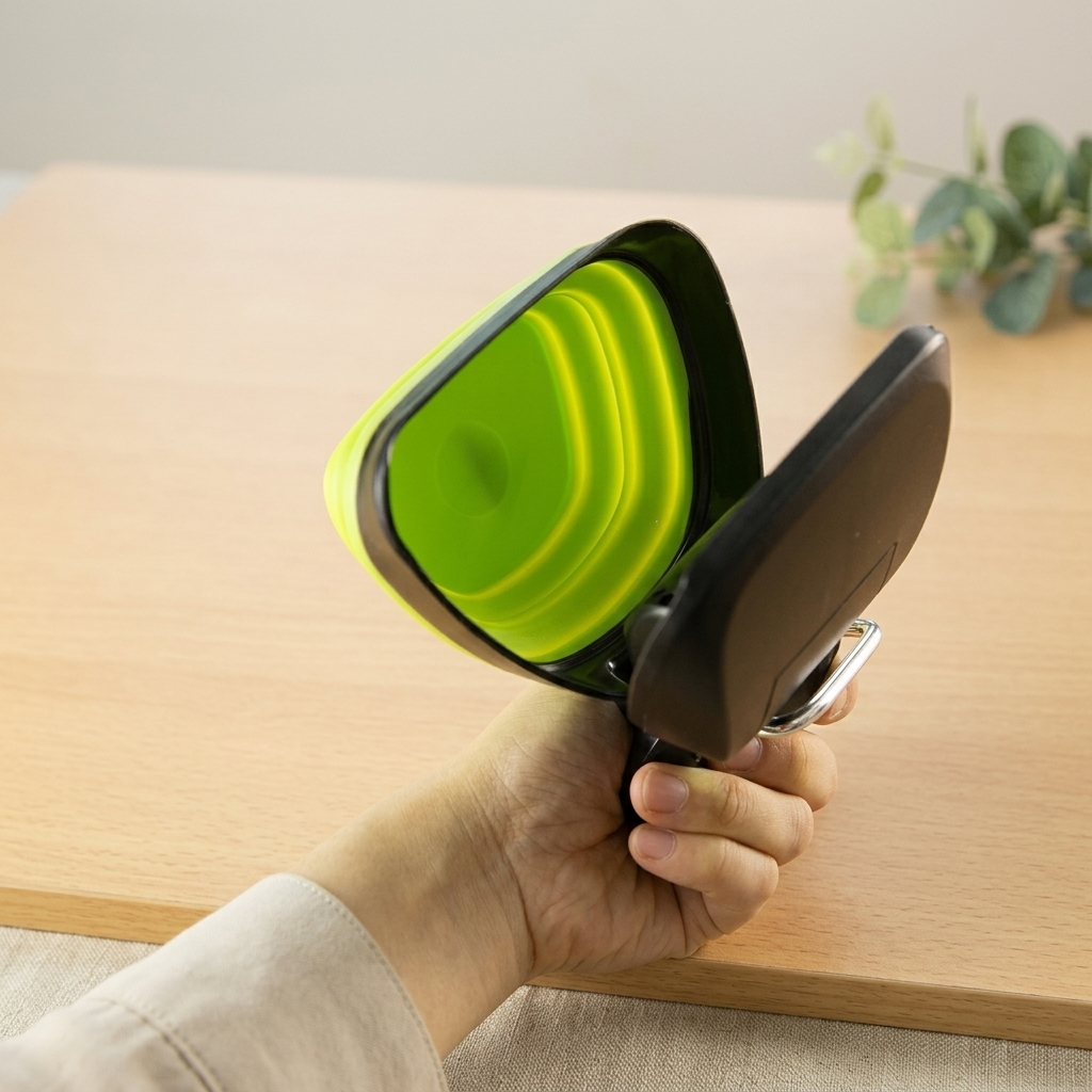 Foldable Dog Pooper Scooper | One-Handed Poop Cleaner with Biodegradable Bags